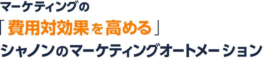 マーケティングの「費用対効果を高める」シャノンのマーケティングオートメーション